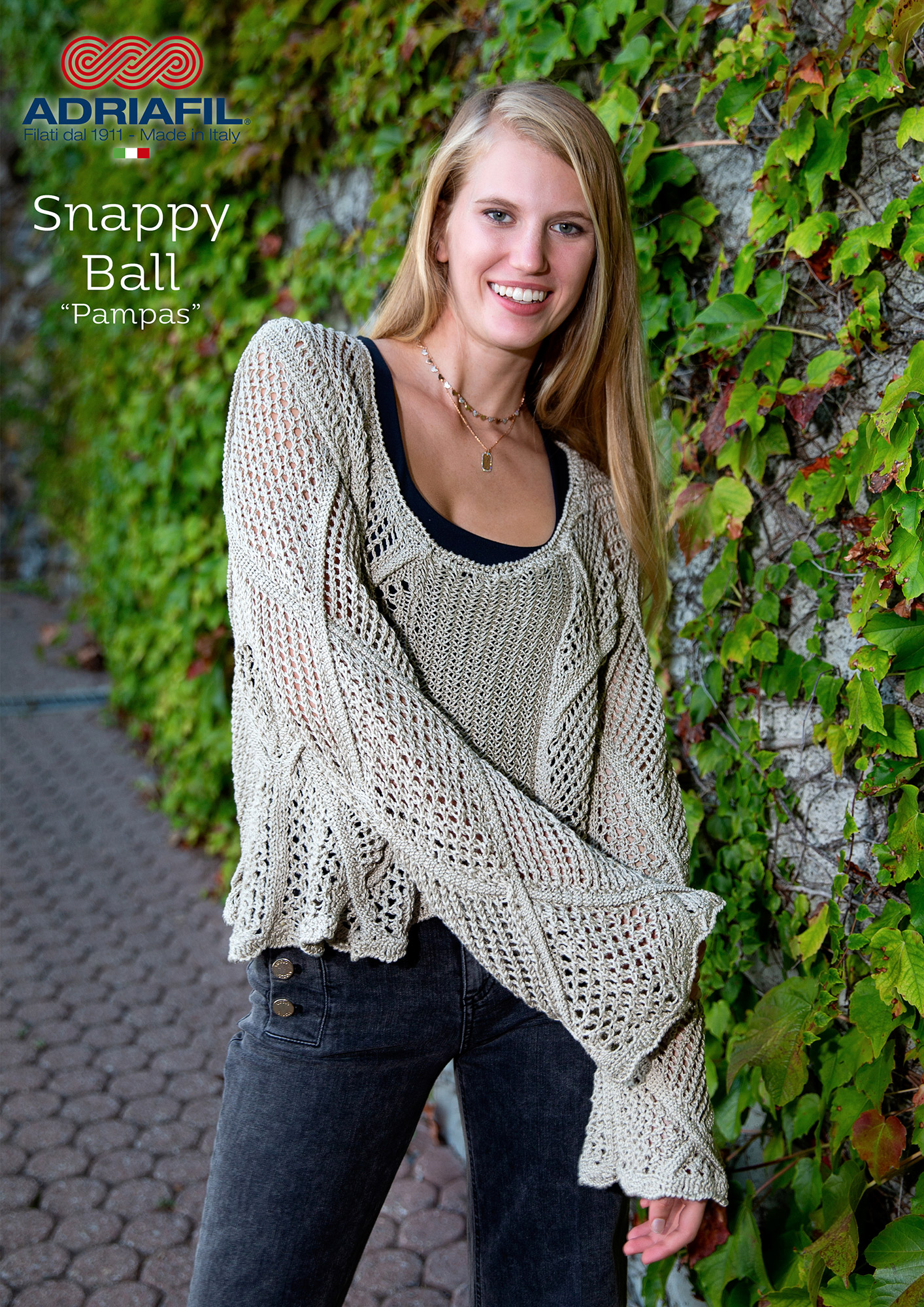 ADRIAFIL SNAPPY BALL PULLOVER PAMPAS